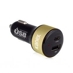 GoPower billaddare med USB och USB-C uttag