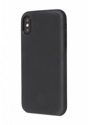 iPhone Xs Max Leather Back Cover Svart