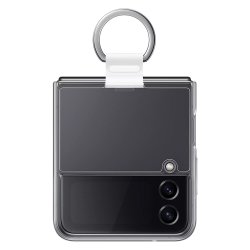 Original Galaxy Z Flip 4 Skal Clear Cover with Ring Transparent