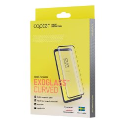 Exoglass Curved till iPhone 6/6s/7/8/SE Skärmskydd Full Size Svart