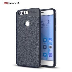 Huawei Honor 8 Mobilskal TPU Litchi Mörkblå