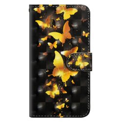 Huawei P Smart 2019 Plånboksfodral Motiv Gyllene Fjärilar