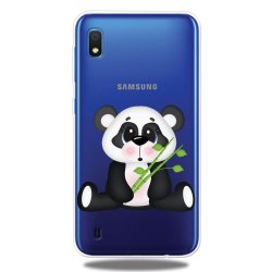 Samsung Galaxy A10 Cover TPU Motiv Panda med Bambu Transparent