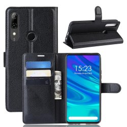 Huawei P Smart Z Plånboksfodral Kortfack Litchi Svart