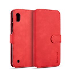 Samsung Galaxy A10 Plånboksfodral Retro Kortfack Röd