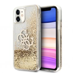 iPhone 11 Skal Liquid Glitter Guld Klar