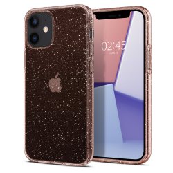 iPhone 12 Mini Skal Liquid Crystal Glitter Rose Quartz