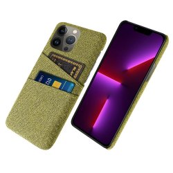 iPhone 13 Pro Max Skal Två Kortfack Tyg Gul