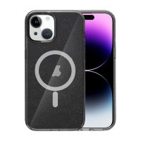 iPhone 13/iPhone 14 Skal Glitter MagSafe Svart