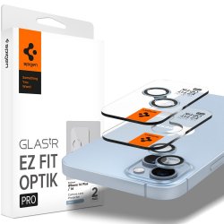 iPhone 14/iPhone 14 Plus Kameralinsskydd GLAS.tR EZ Fit Optik Pro Blå 2-pack