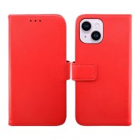 iPhone 14 Plus Fodral Äkta Läder Röd