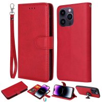 iPhone 14 Pro Max Fodral med Löstagbart Skal KT Leather Series-3 Röd