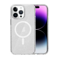 iPhone 14 Pro Max Skal Glitter MagSafe Transparent