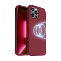 iPhone 14 Pro Max Skal Silikon MagSafe Röd