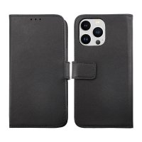 iPhone 14 Pro Max Fodral Äkta Läder Svart