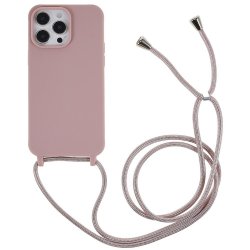 iPhone 14 Pro Max Skal med Strap Mörkrosa
