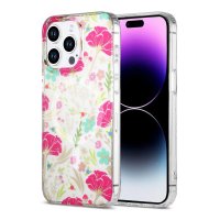 iPhone 14 Pro Skal Blommönster MagSafe Röd Grön