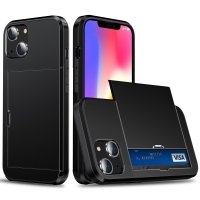 iPhone 14 Skal Card Slide Svart