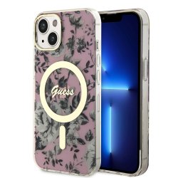 iPhone 14 Skal Flower MagSafe Rosa