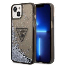 iPhone 14 Skal Liquid Glitter Translucent Svart
