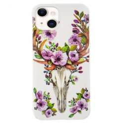 iPhone 14 Skal Motiv Blommor och Hjort