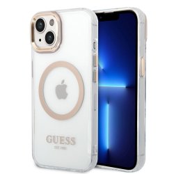 iPhone 14 Skal Transparent MagSafe Guld Transparent