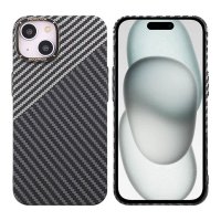 iPhone 15 Plus Skal Kolfibermönster Svart Vit