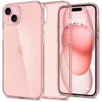 iPhone 15 Plus Skal Liquid Crystal Glitter Rose Quartz
