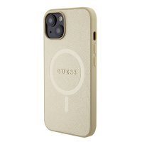 iPhone 15 Plus Skal Saffiano MagSafe Beige