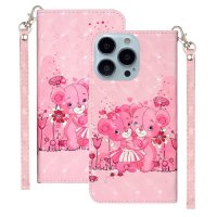 iPhone 15 Pro Max Fodral Motiv Rosa Nallebjörnar