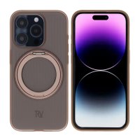 iPhone 15 Pro Max Skal Roterbart MagSafe Stativ Brun