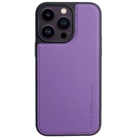iPhone 15 Pro Max Skal Konstläder MagSafe Lila