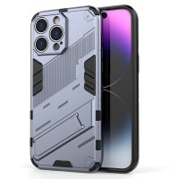 iPhone 15 Pro Max Skal med Stativ Mörkblå