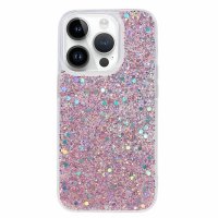 iPhone 15 Pro Skal Glitterpaljetter Rosa