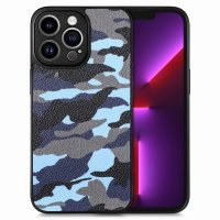 iPhone 15 Pro Skal Kamouflage Blå