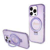 iPhone 15 Pro Skal Ring Stand Glitter MagSafe Lila