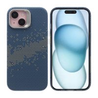 iPhone 15 Skal Utfällbart Stativ MagSafe Blå Guld