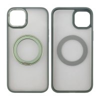 iPhone 15 Skal Roterbart MagSafe Stativ Grön