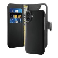 iPhone 16 Fodral Wallet Detachable 2 in 1 Svart