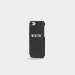 iPhone 6/6S/7/8/SE 2020 Skal Leather Backcover Svart