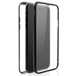 iPhone Xr Skal 360° Real Glass Case Svart Transparent