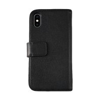 iPhone X/iPhone Xs Fodral Äkta Läder Svart
