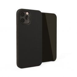 iPhone 12 Pro Max Magnetic Leather Case med Magnethållare Svart