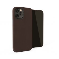 iPhone 12 Pro Max Magnetic Leather Case med Magnethållare Brun