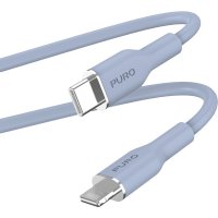 Kabel Soft Charge & Sync Cable USB-C/Lightning 1.5m Ljusblå