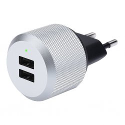 Väggadapter AluPlug 2st USB 2.4A