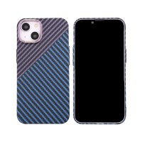 iPhone 14 Skal Kolfibermönster Blå Lila
