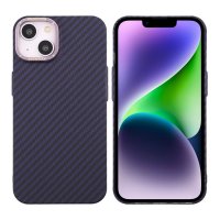 iPhone 14 Skal Kolfibermönster Lila