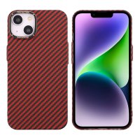 iPhone 14 Plus Skal Kolfibermönster Röd