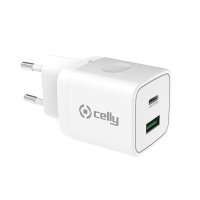 Laddare USB-A/USB-C 20W Vit